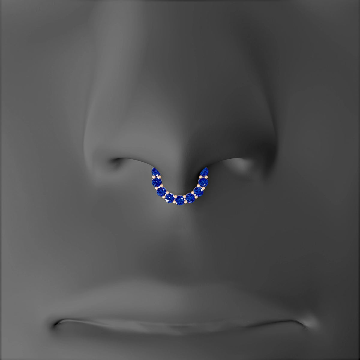 Vesta | 18k Rose Gold 6.5 mm Sapphire & Diamond Septum Piercing