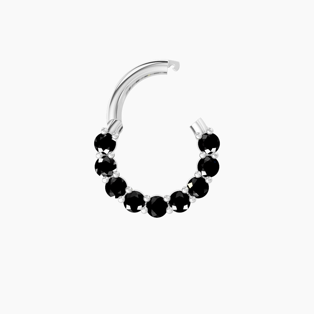 Vesta | 18k White Gold 6.5 mm Black Diamond Septum Piercing
