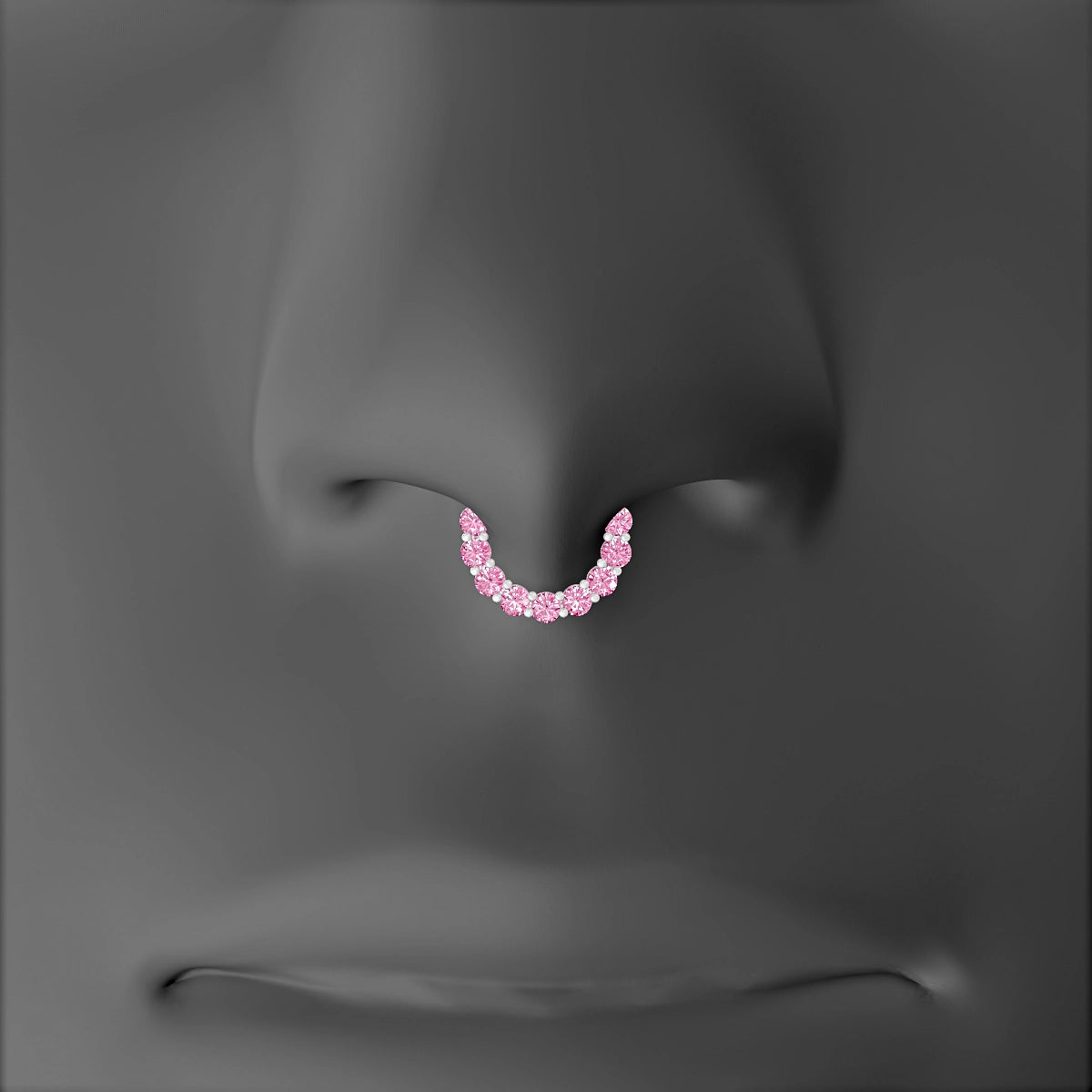 Vesta | 18k White Gold 6.5 mm Pink Sapphire Septum Piercing