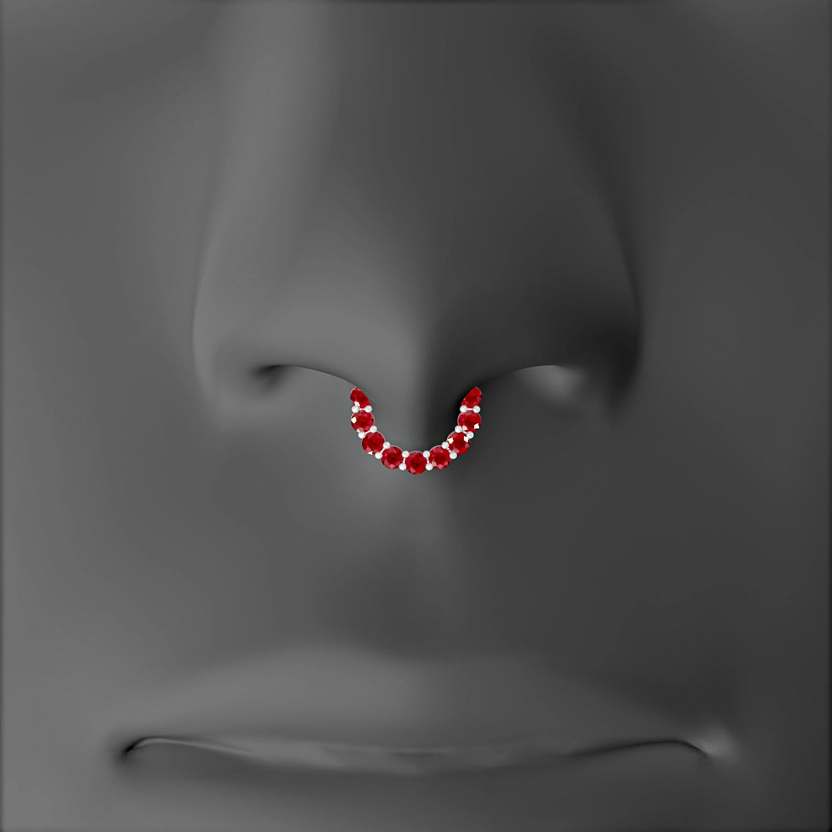 Vesta | 18k White Gold 6.5 mm Ruby Septum Piercing