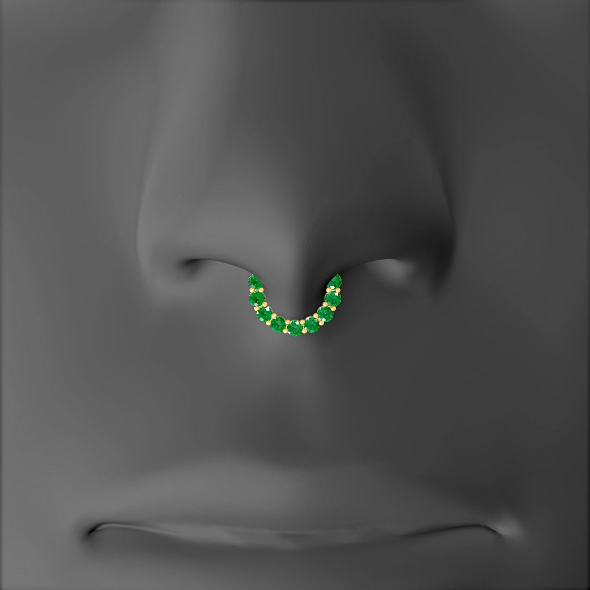 Vesta | 18k Yellow Gold 6.5 mm Emerald Septum Piercing