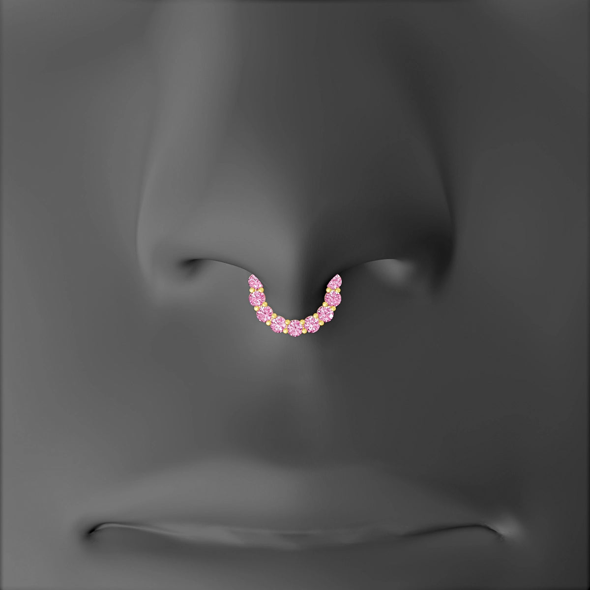 Vesta | 18k Yellow Gold 6.5 mm Pink Sapphire Septum Piercing