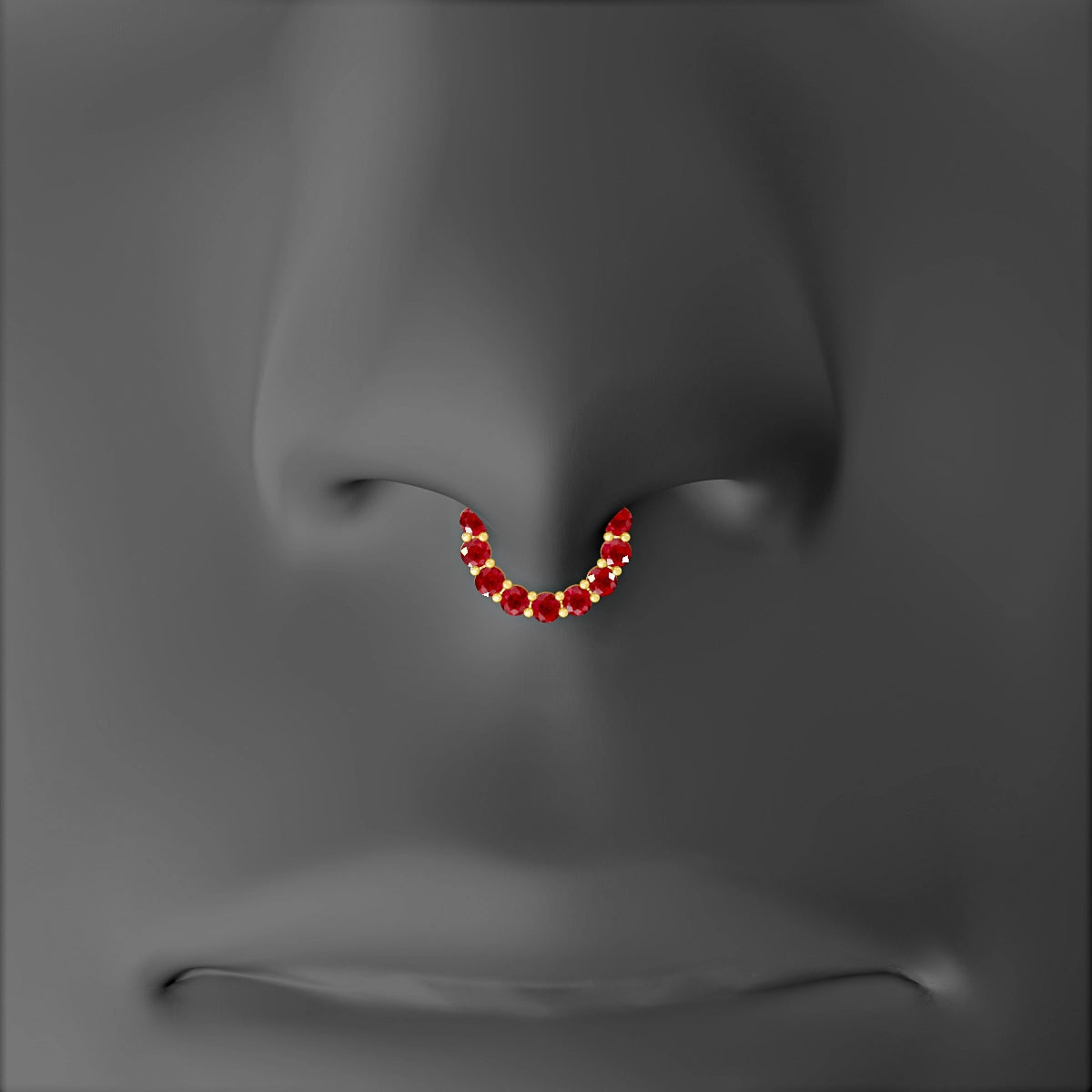 Vesta | 18k Yellow Gold 6.5 mm Ruby Septum Piercing