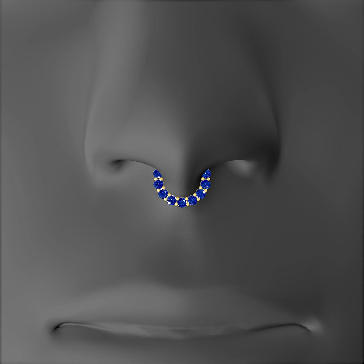 Vesta | 18k Yellow Gold 6.5 mm Sapphire & Diamond Septum Piercing