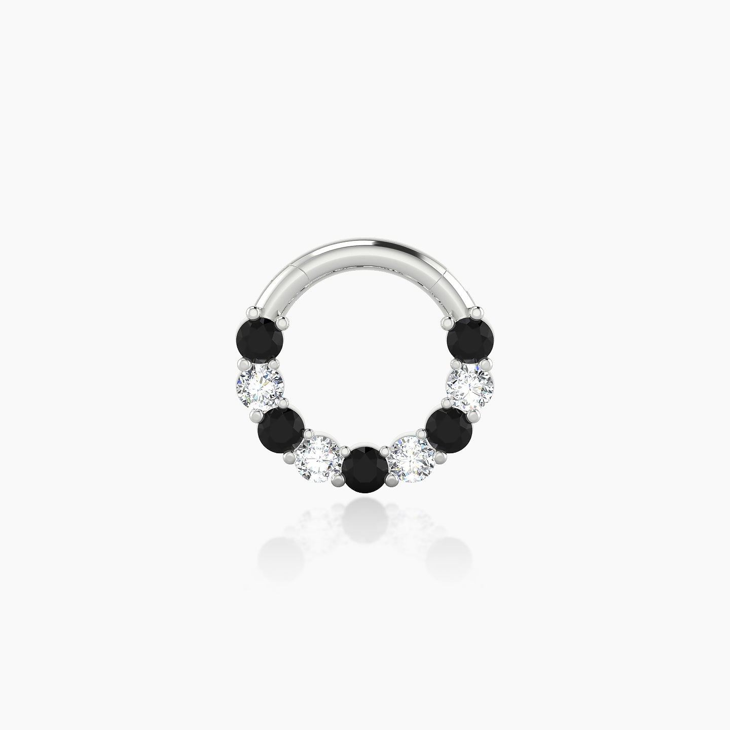 Vesta | 18k White Gold 6.5 mm Black Diamond & Diamond Septum Piercing