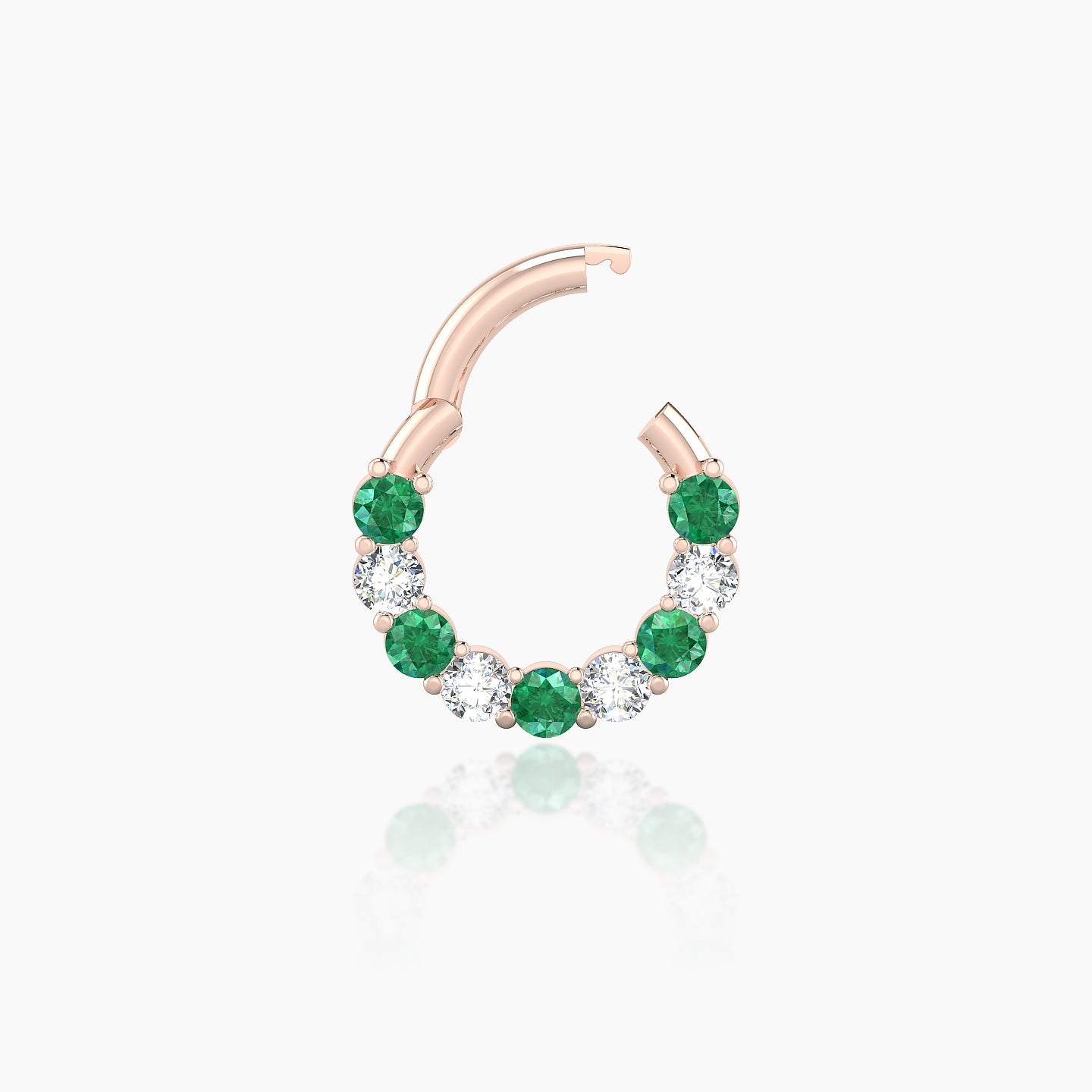 Vesta | 18k Rose Gold 6.5 mm Emerald & Diamond Septum Piercing