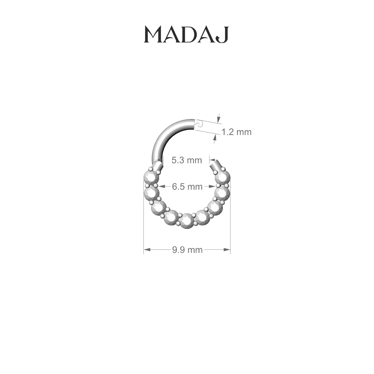 Vesta | 18k Yellow Gold 6.5 mm Diamond Septum Piercing
