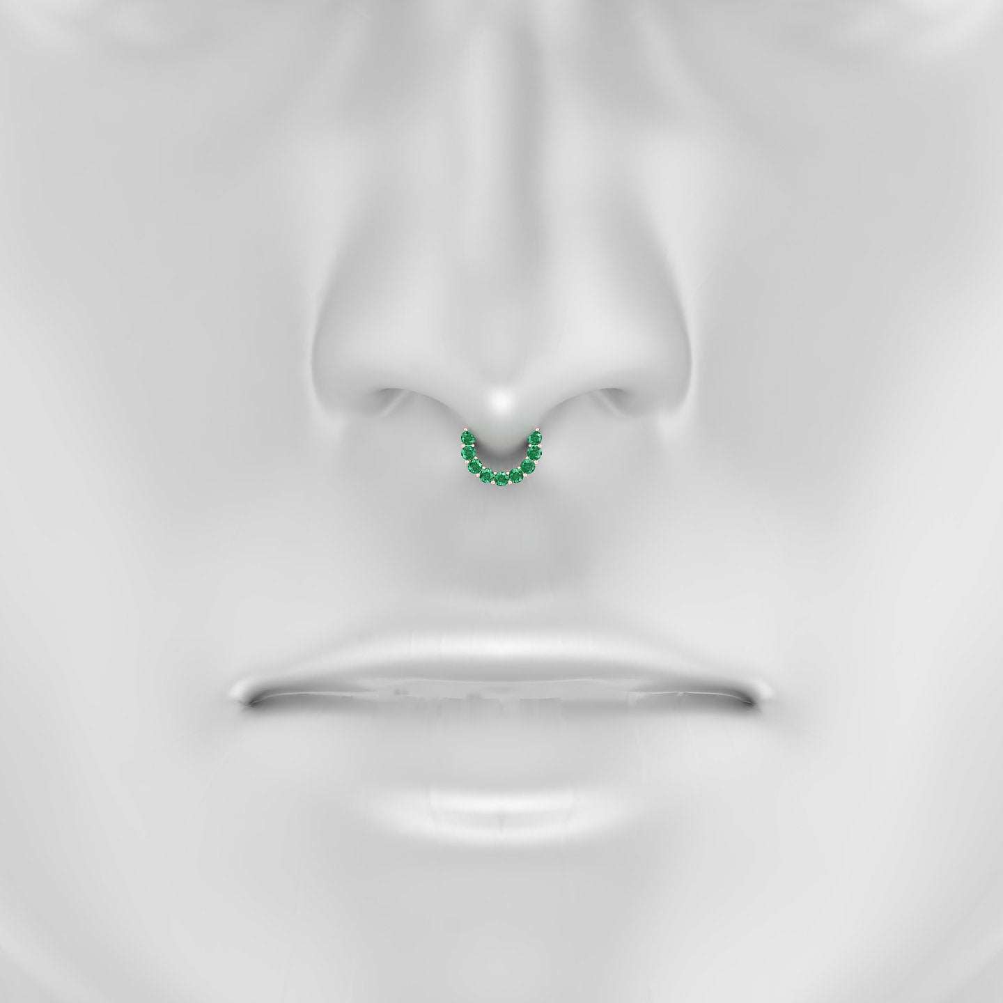 Vesta | 18k Rose Gold 6.5 mm Emerald Septum Piercing