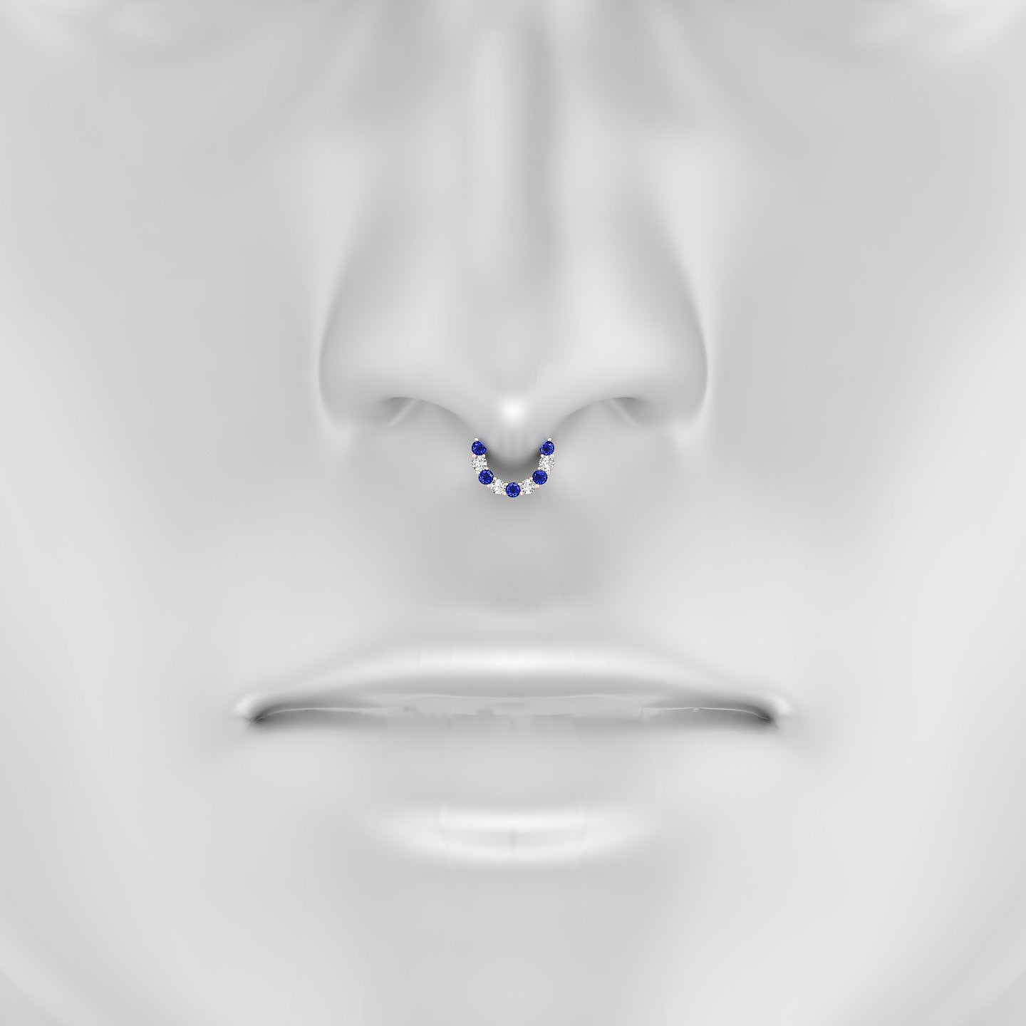 Vesta | 18k Rose Gold 6.5 mm Sapphire & Diamond Septum Piercing