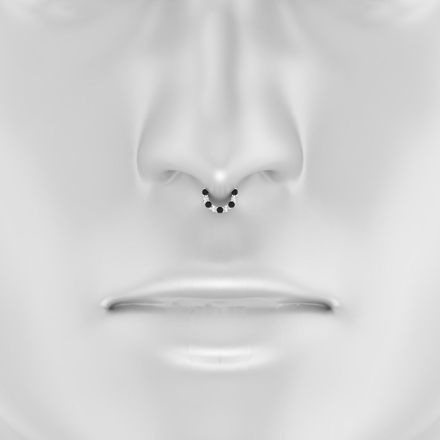 Vesta | 18k White Gold 6.5 mm Black Diamond & Diamond Septum Piercing