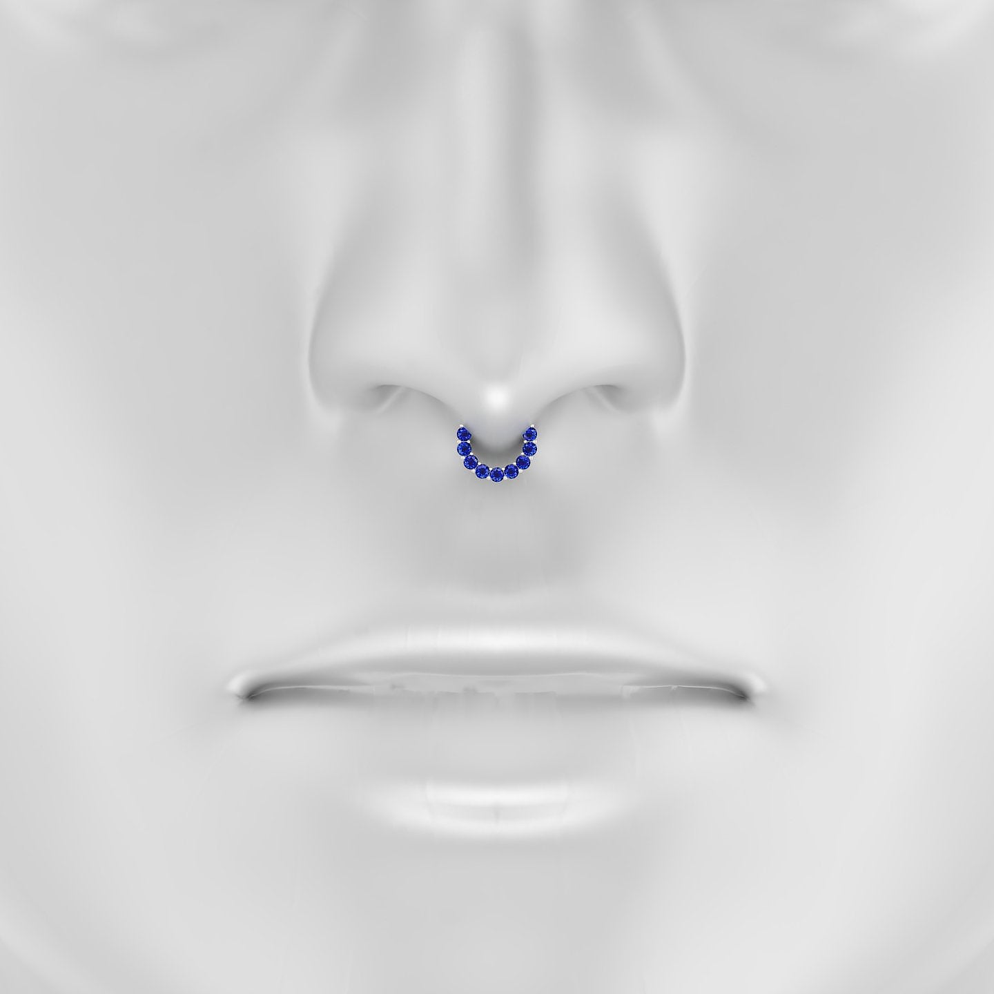 Vesta | 18k White Gold 6.5 mm Sapphire Septum Piercing