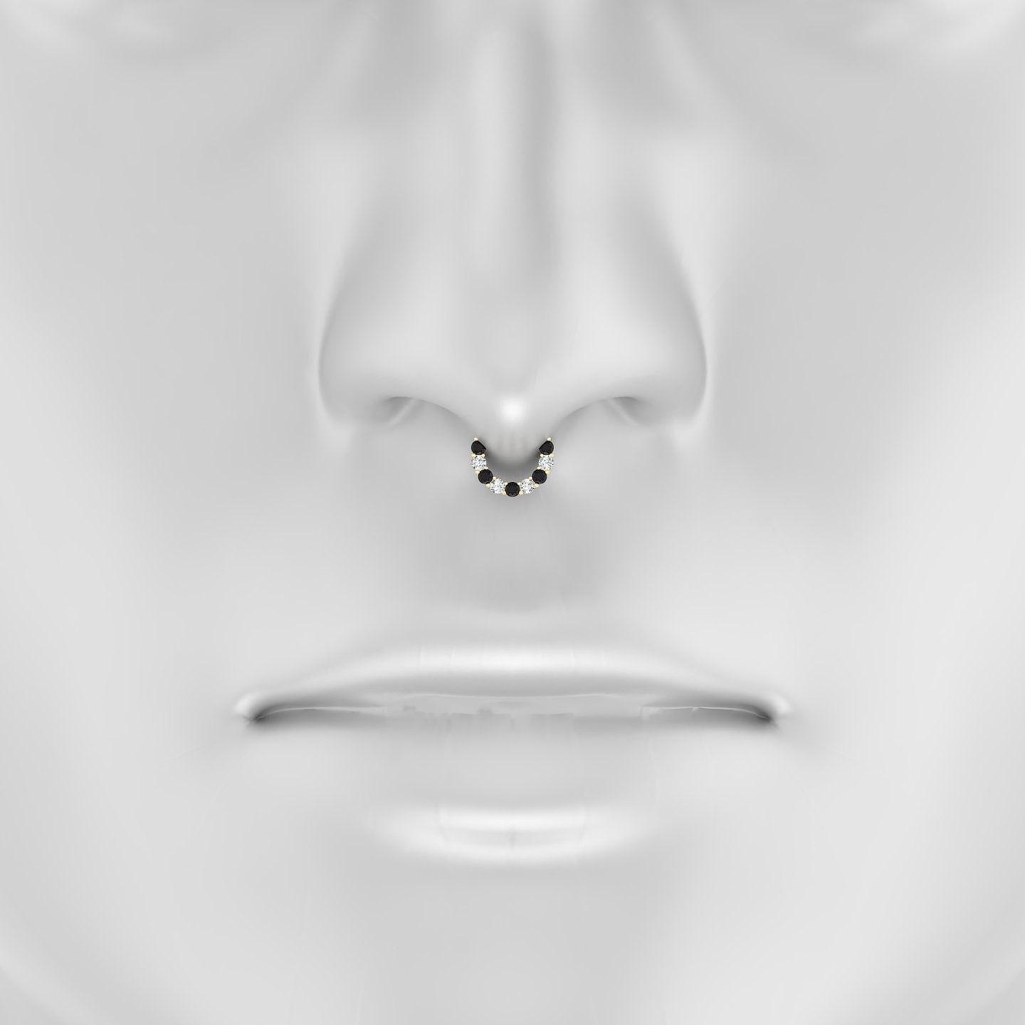 Vesta | 18k Yellow Gold 6.5 mm Black Diamond & Diamond Septum Piercing