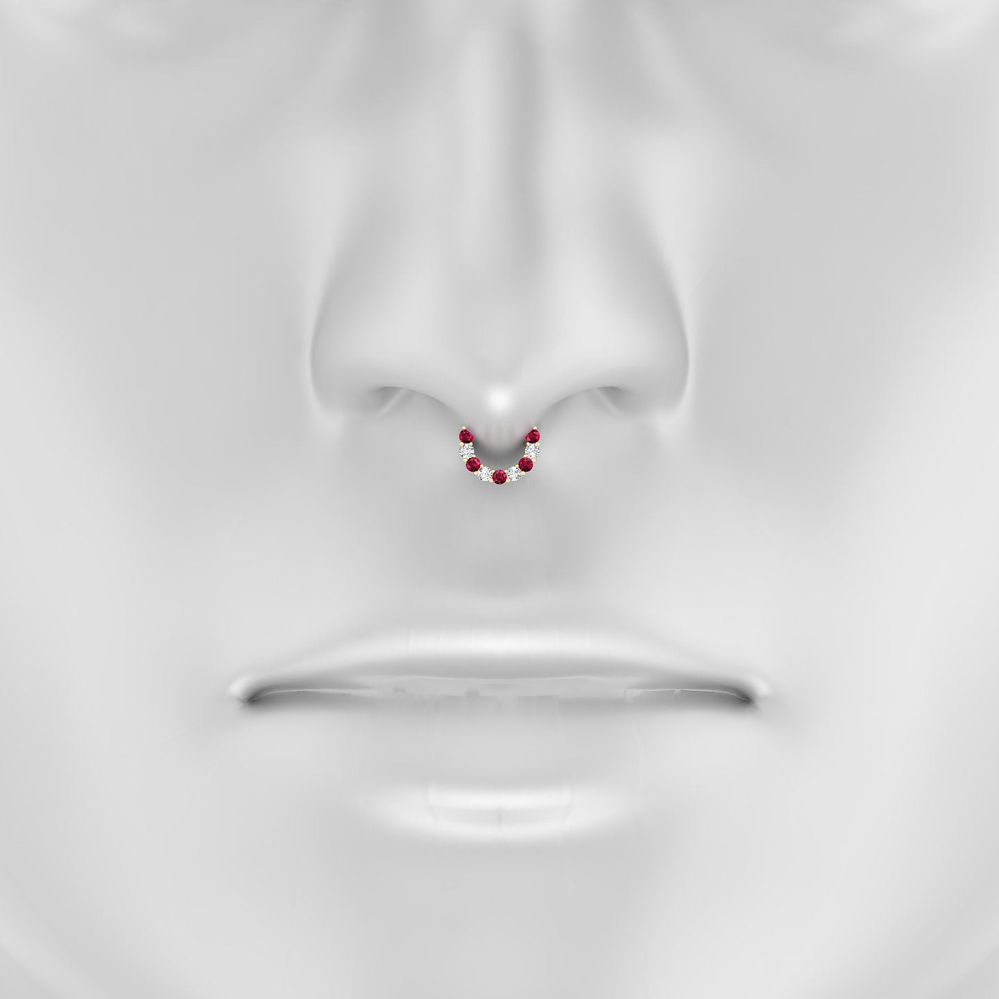 Vesta | 18k Yellow Gold 6.5 mm Ruby & Diamond Septum Piercing