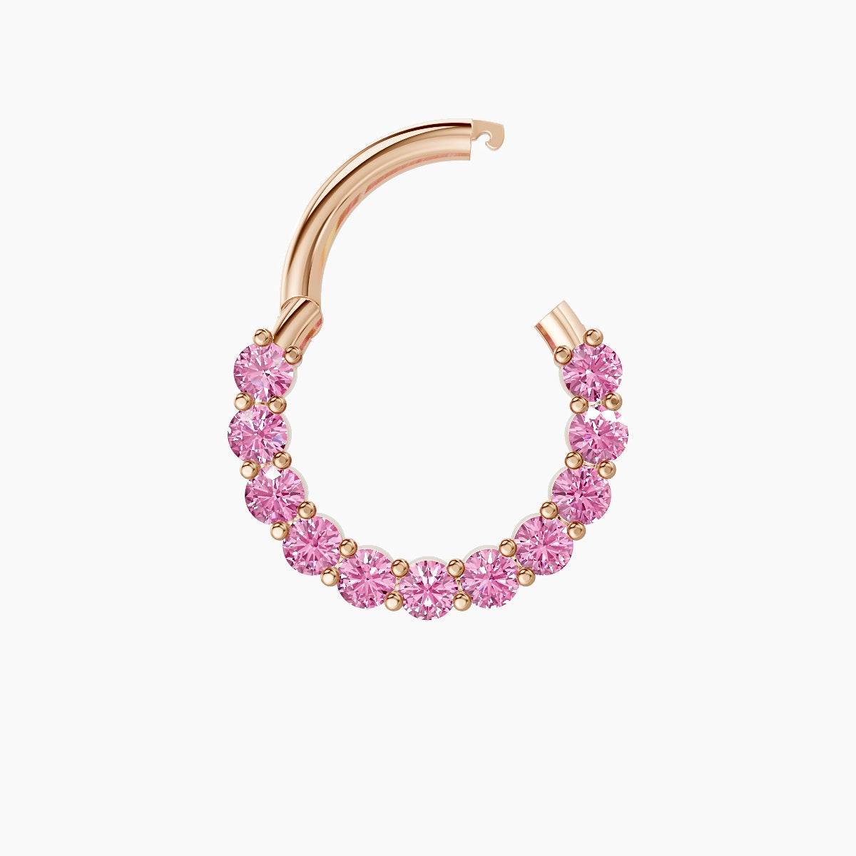 Vesta | 18k Rose Gold 8 mm Pink Sapphire Daith Piercing