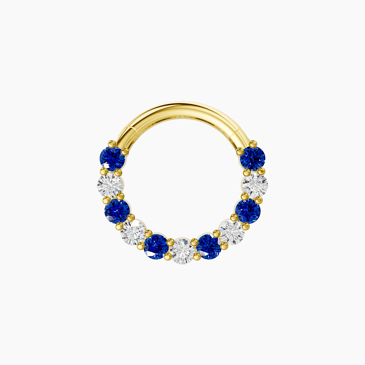 Vesta | 18k Yellow Gold 8 mm Sapphire & Diamond Daith Piercing