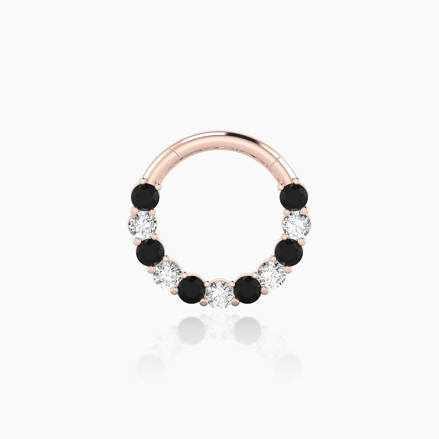 Vesta | 18k Rose Gold 8 mm Black Diamond & Diamond Daith Piercing