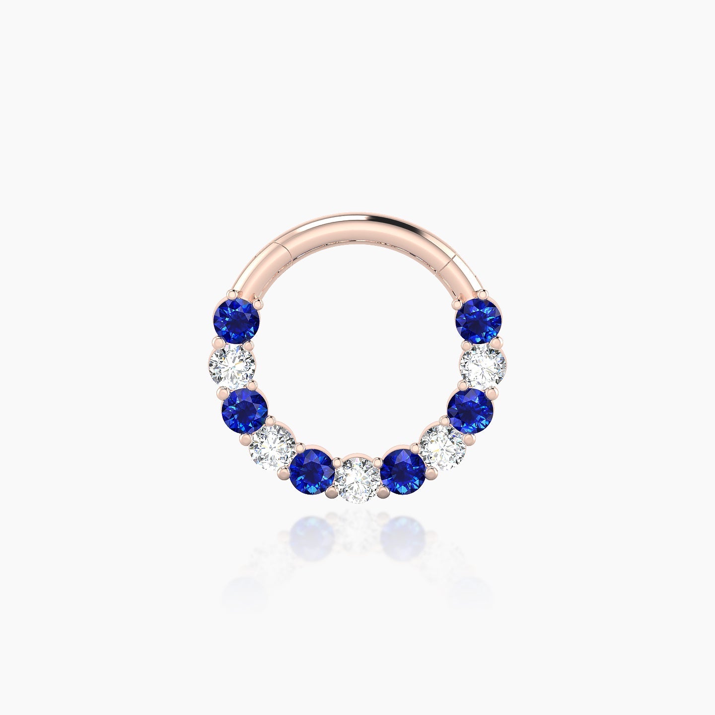 Vesta | 18k Rose Gold 8 mm Sapphire & Diamond Daith Piercing