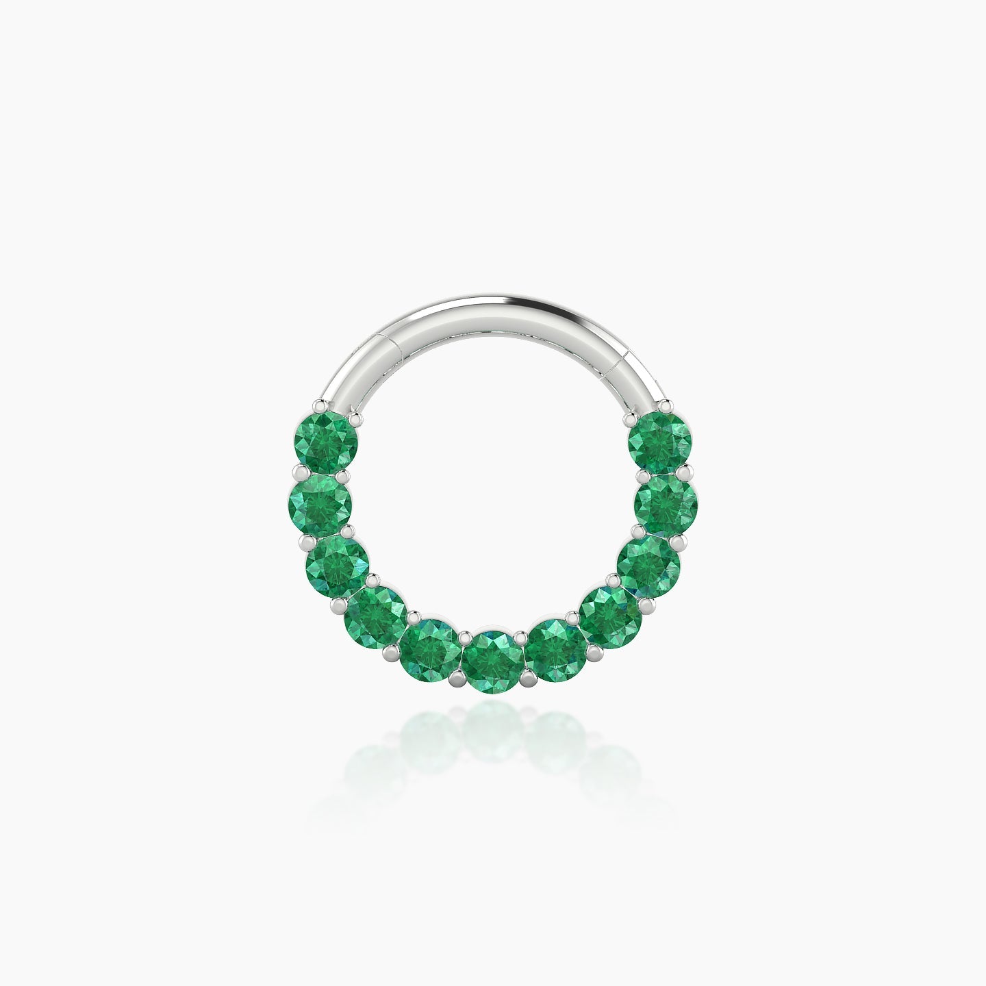 Vesta | 18k White Gold 8 mm Emerald Daith Piercing