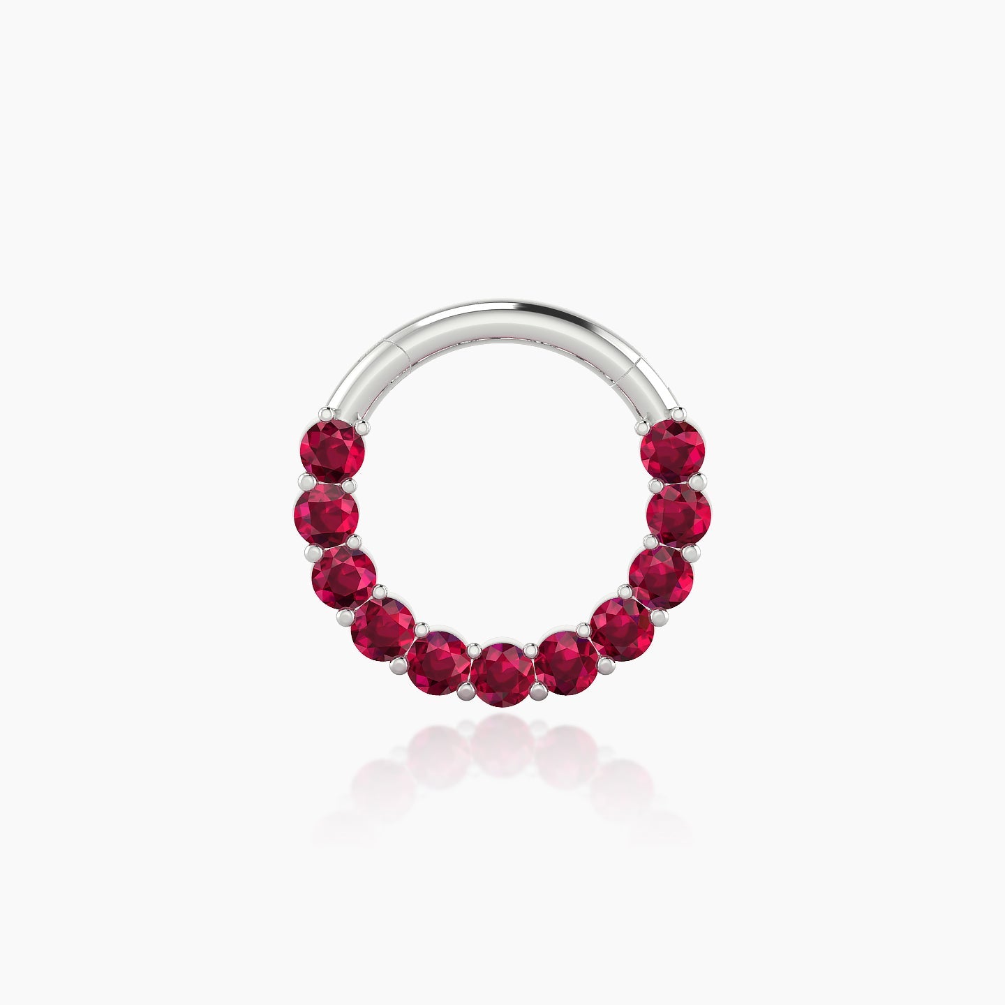 Vesta | 18k White Gold 8 mm Ruby Daith Piercing