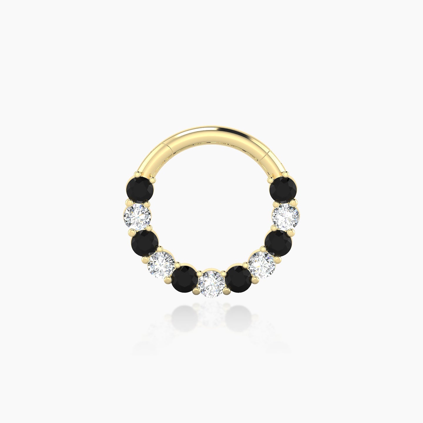 Vesta | 18k Yellow Gold 8 mm Black Diamond & Diamond Daith Piercing