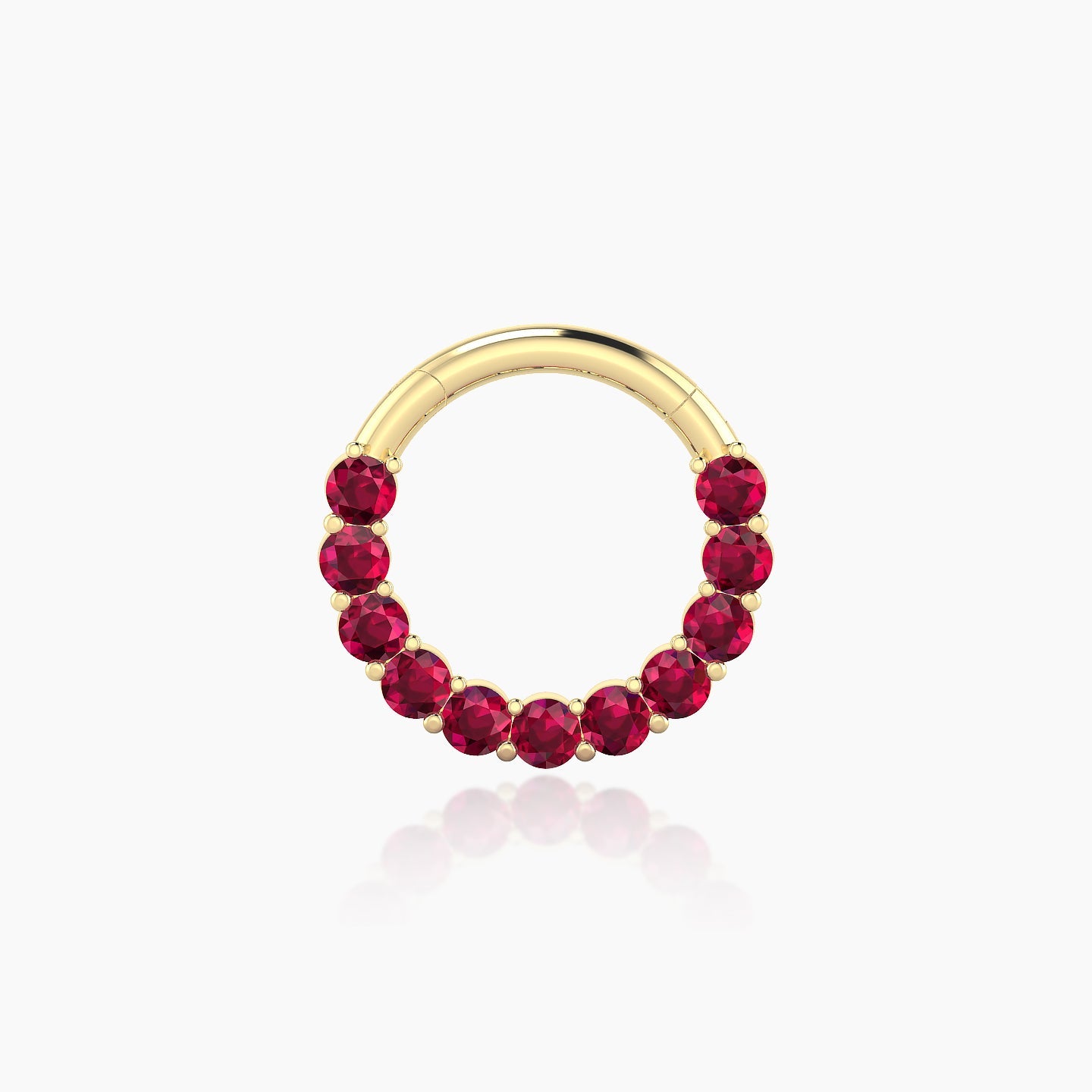 Vesta | 18k Yellow Gold 8 mm Ruby Daith Piercing