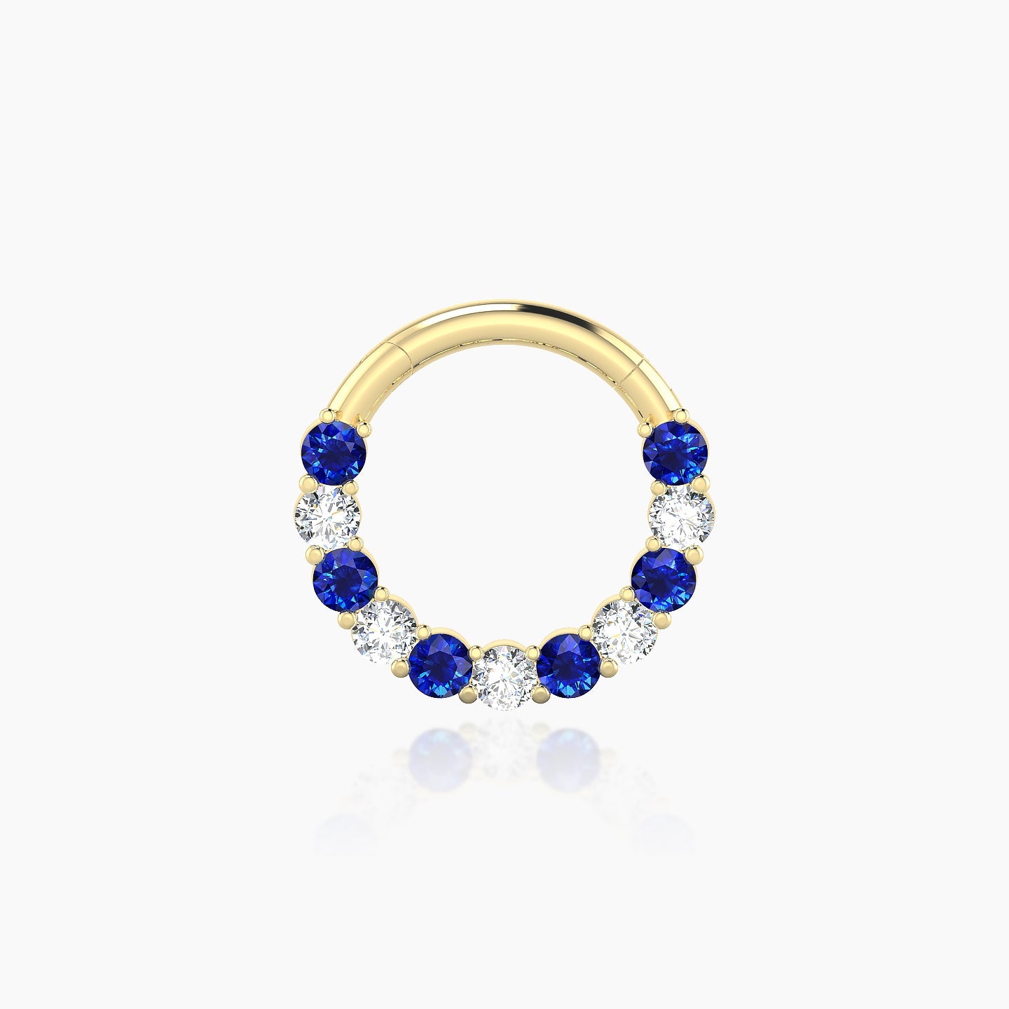 Vesta | 18k Yellow Gold 8 mm Sapphire & Diamond Daith Piercing