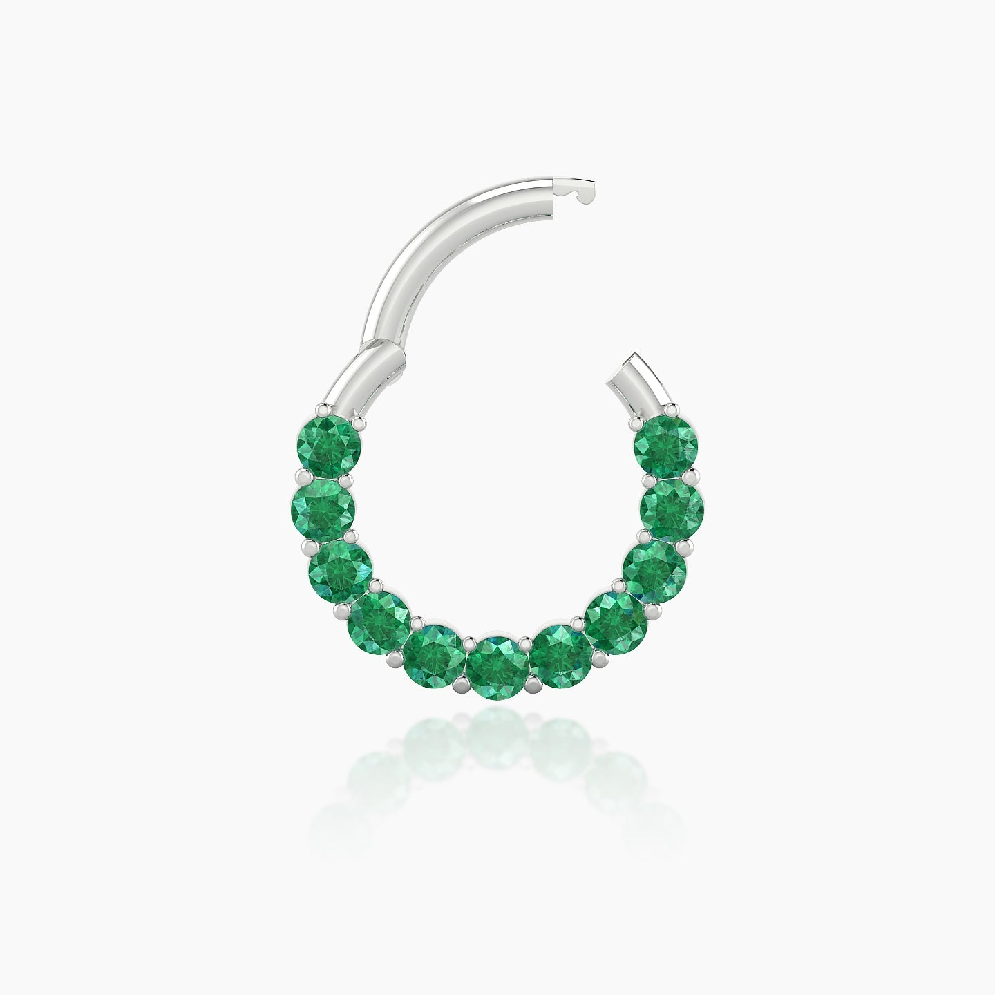 Vesta | 18k White Gold 8 mm Emerald Daith Piercing