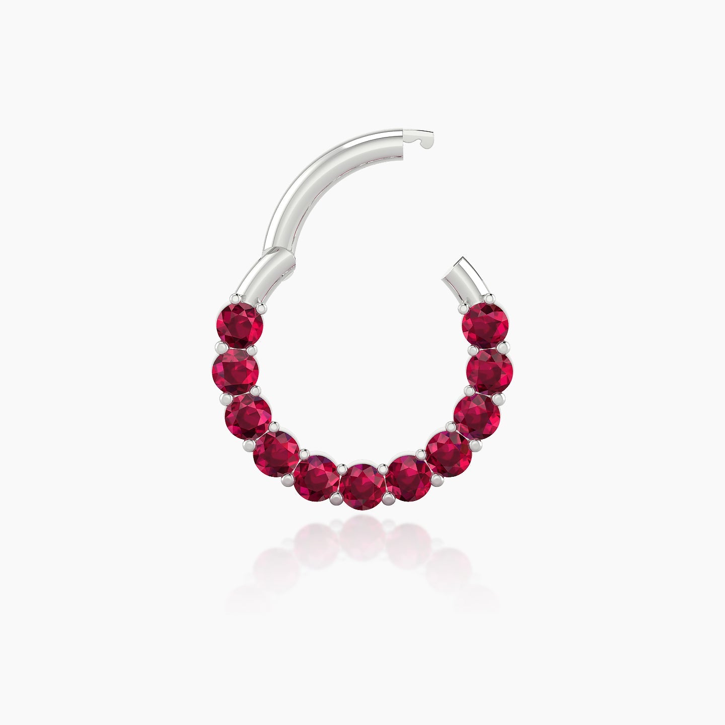 Vesta | 18k White Gold 8 mm Ruby Daith Piercing