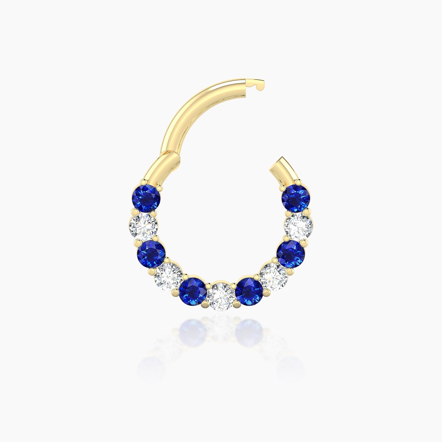 Vesta | 18k Yellow Gold 8 mm Sapphire & Diamond Daith Piercing