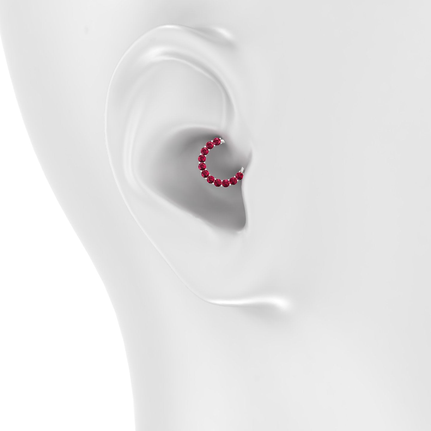 Vesta | 18k White Gold 8 mm Ruby Daith Piercing