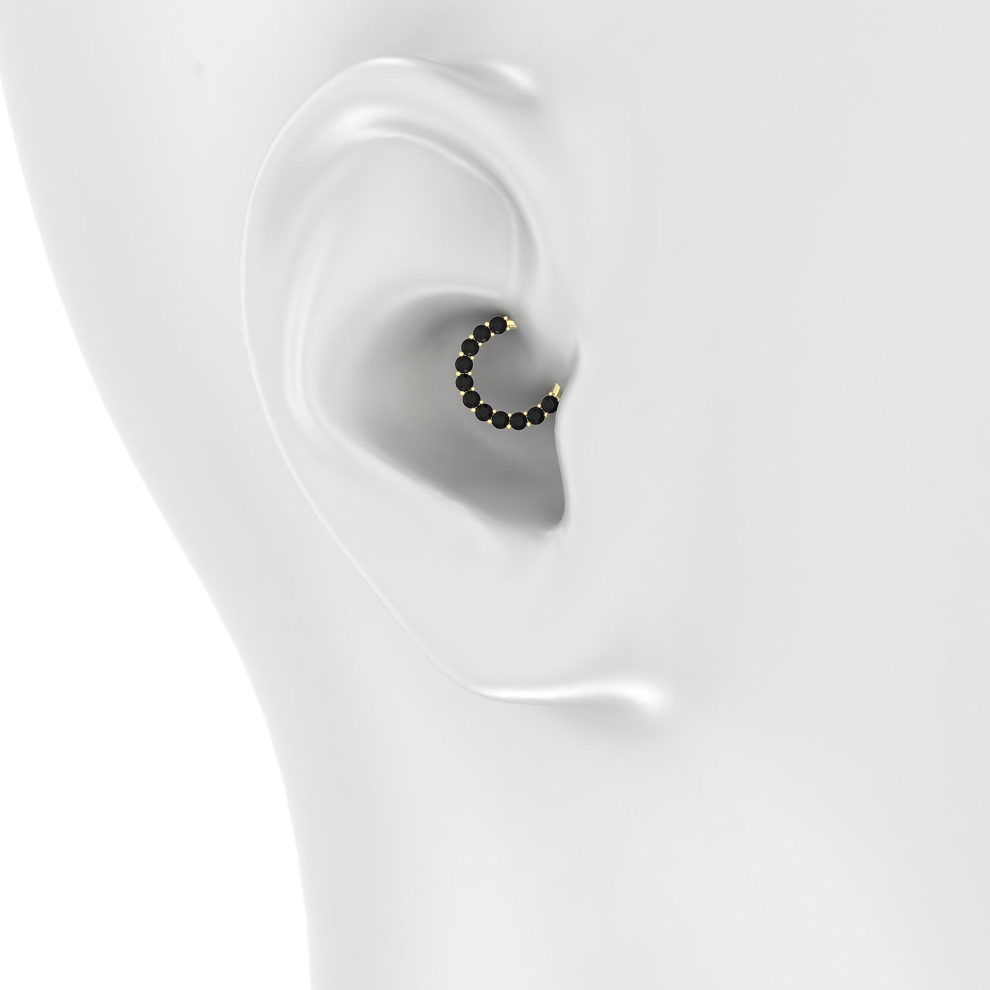 Vesta | 18k Yellow Gold 8 mm Black Diamond Daith Piercing