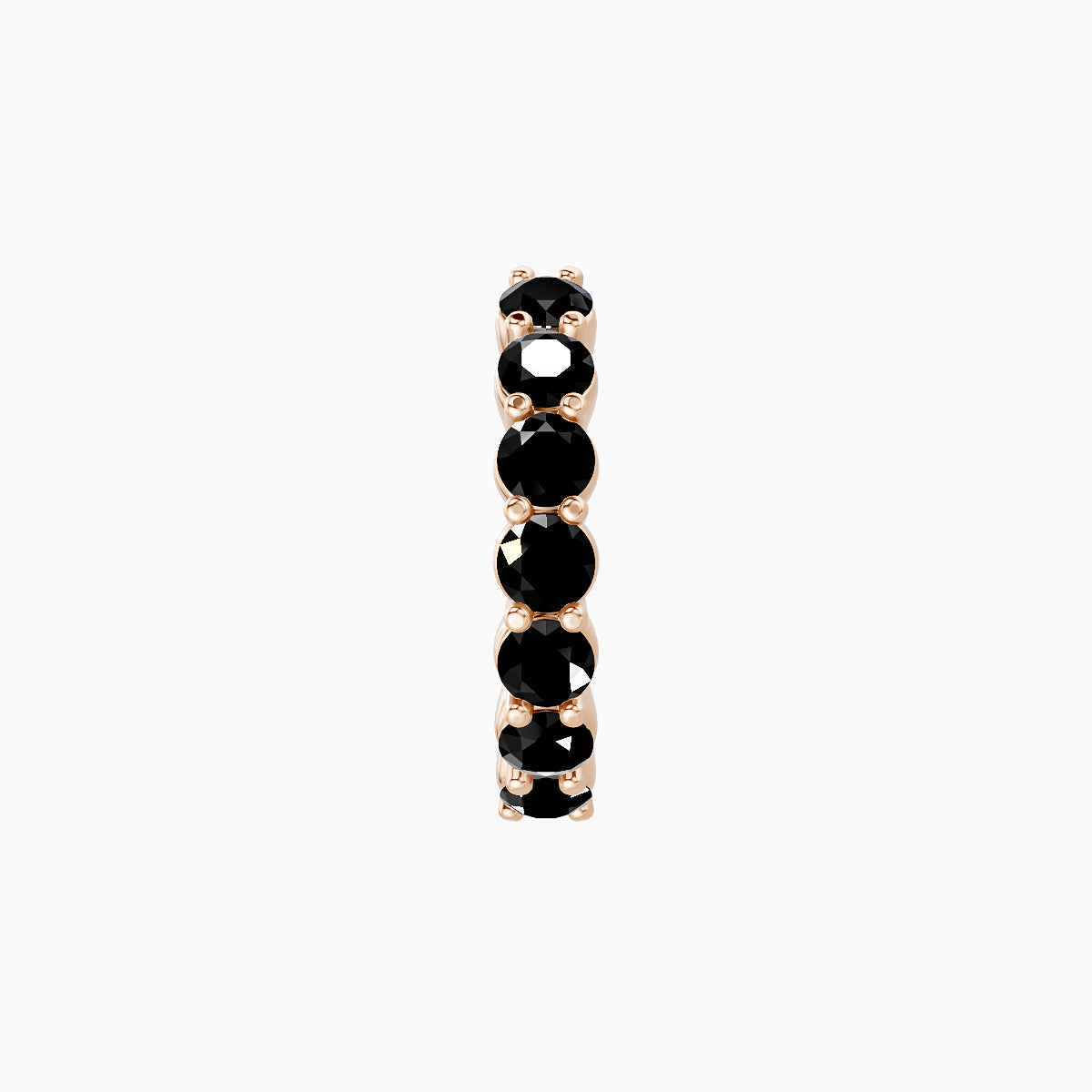 Vesta | 18k Rose Gold 8 mm Black Diamond Hoop Piercing