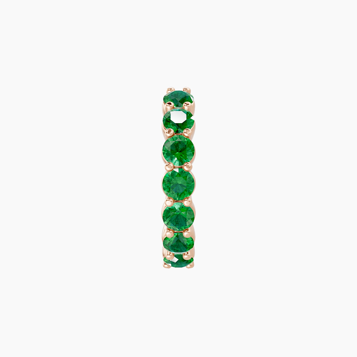 Vesta | 18k Rose Gold 8 mm Emerald Hoop Piercing