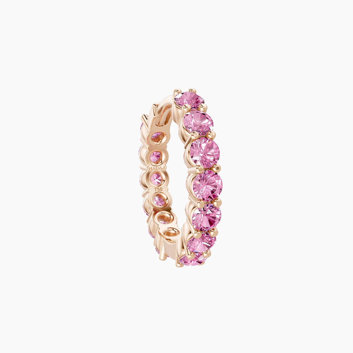 Vesta | 18k Rose Gold 8 mm Pink Sapphire Hoop Piercing