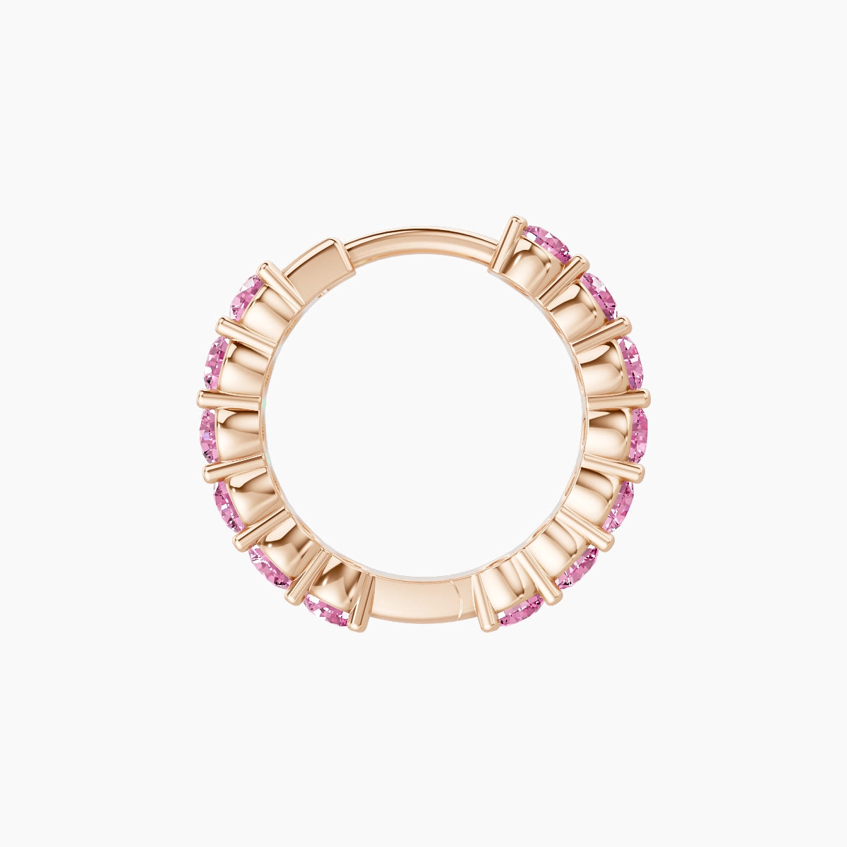 Vesta | 18k Rose Gold 8 mm Pink Sapphire Hoop Piercing