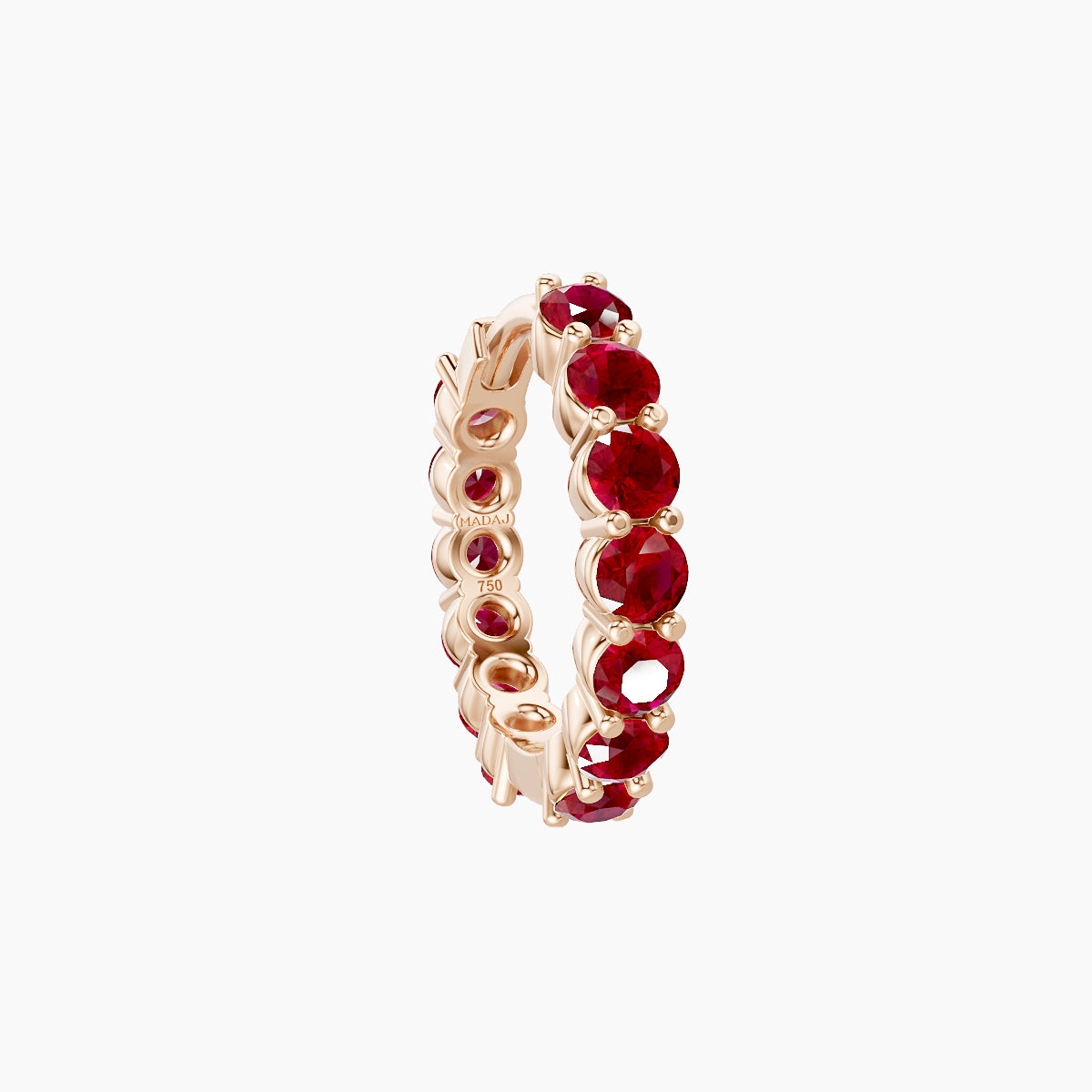 Vesta | 18k Rose Gold 8 mm Ruby Hoop Piercing