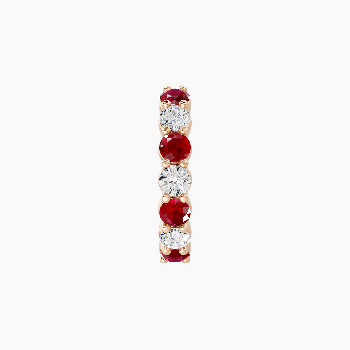 Vesta | 18k Rose Gold 8 mm Ruby & Diamond Hoop Piercing