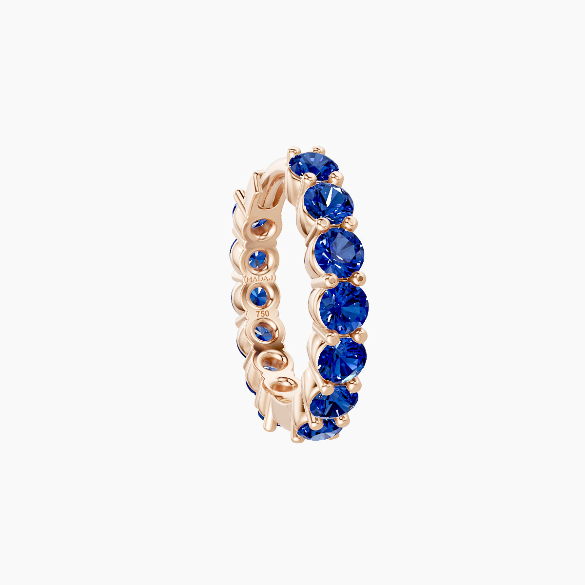 Vesta | 18k Rose Gold 8 mm Sapphire Hoop Piercing