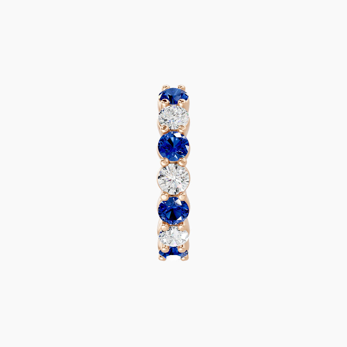 Vesta | 18k Rose Gold 8 mm Sapphire & Diamond Hoop Piercing