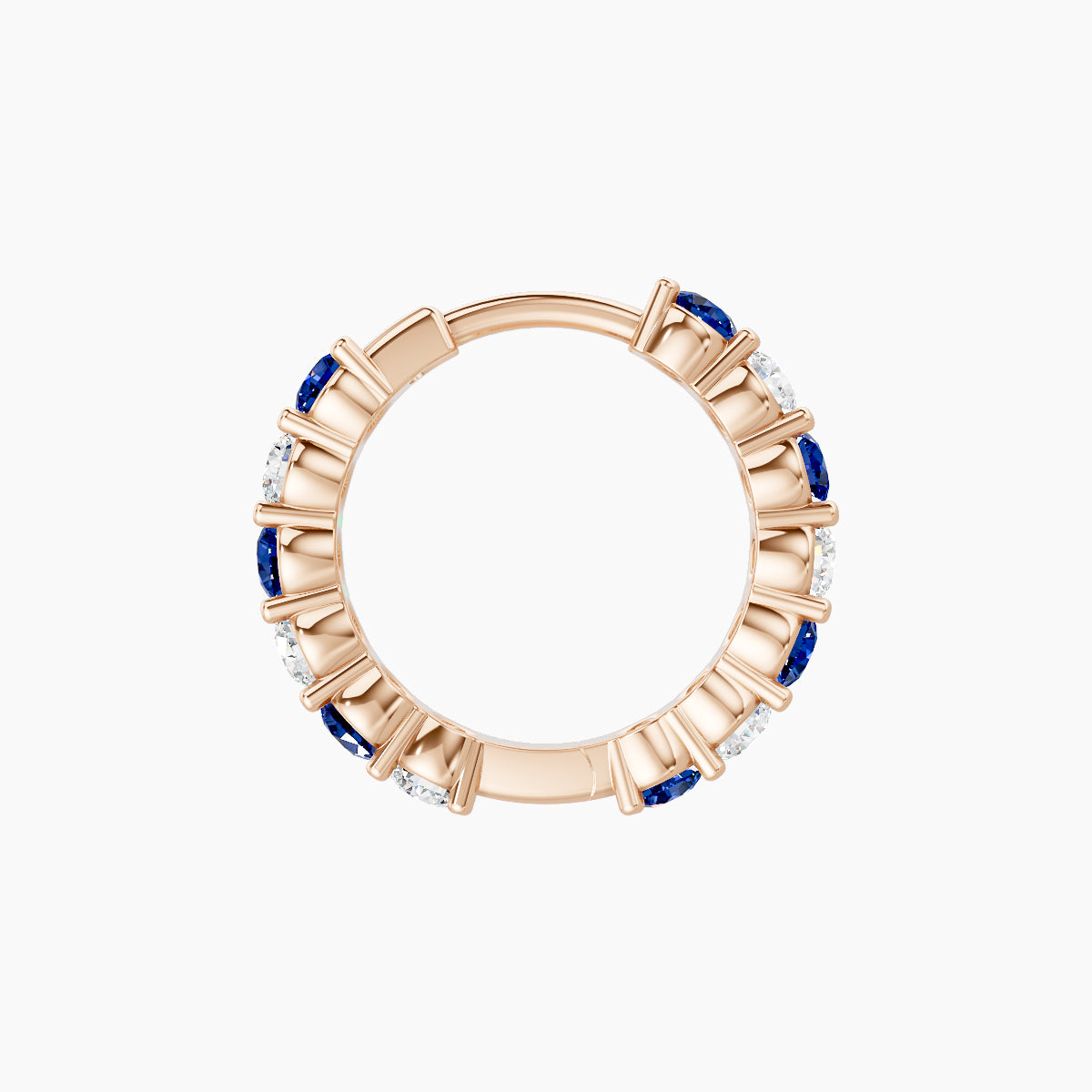 Vesta | 18k Rose Gold 8 mm Sapphire & Diamond Hoop Piercing