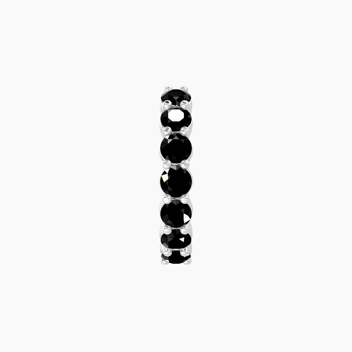 Vesta | 18k White Gold 8 mm Black Diamond Hoop Piercing
