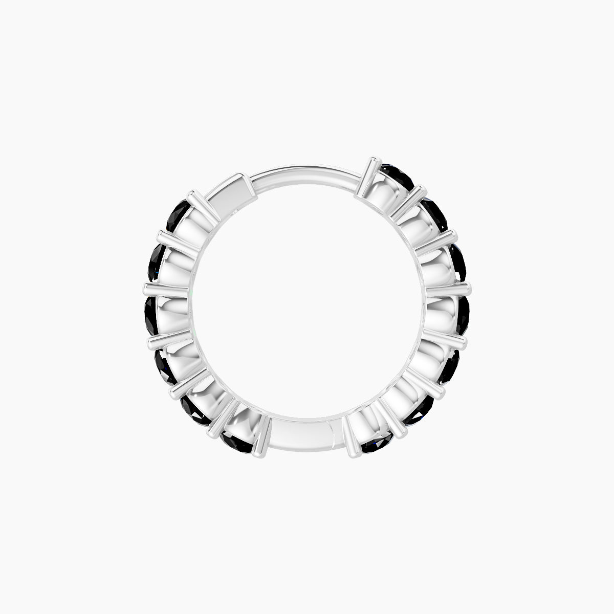 Vesta | 18k White Gold 8 mm Black Diamond Hoop Piercing