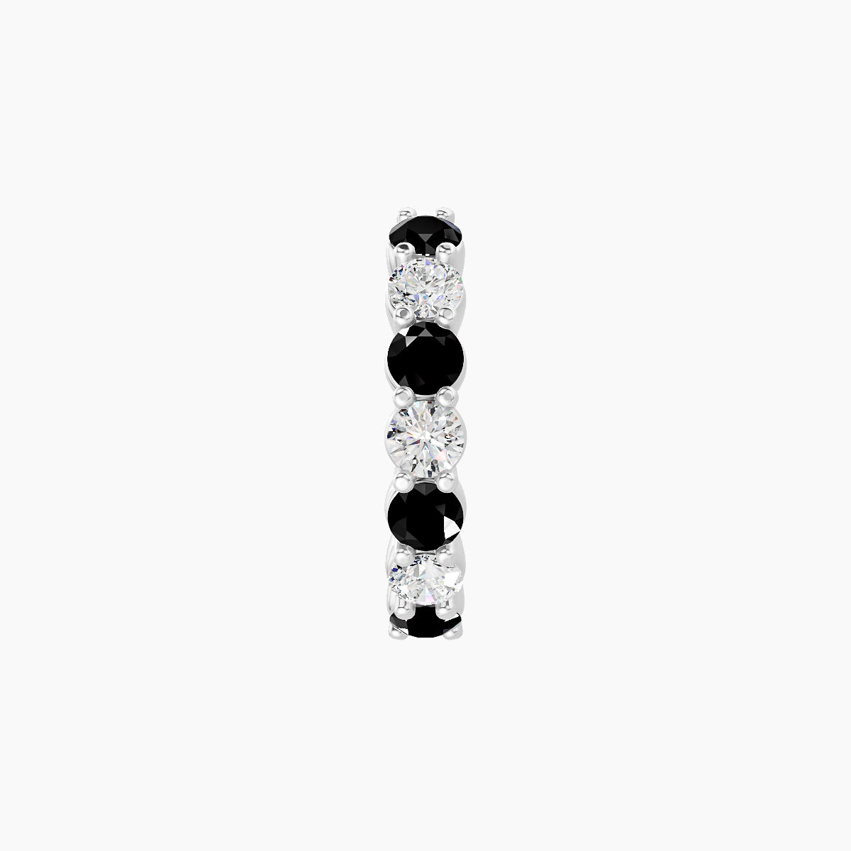 Vesta | 18k White Gold 8 mm Black Diamond & Diamond Hoop Piercing