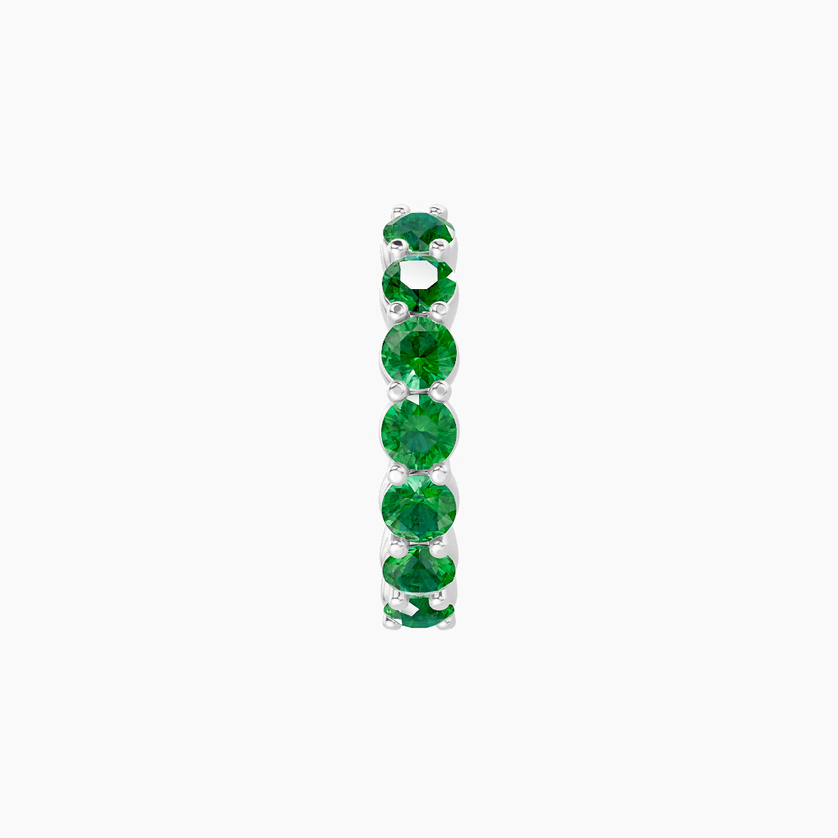 Vesta | 18k White Gold 8 mm Emerald Hoop Piercing