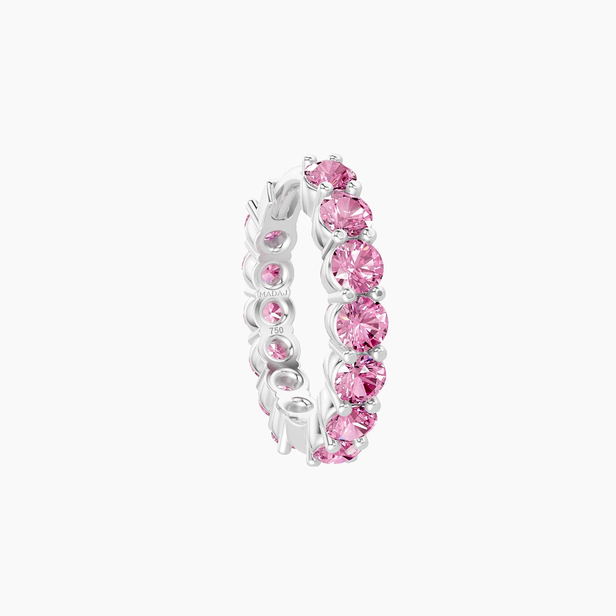 Vesta | 18k White Gold 8 mm Pink Sapphire Hoop Piercing
