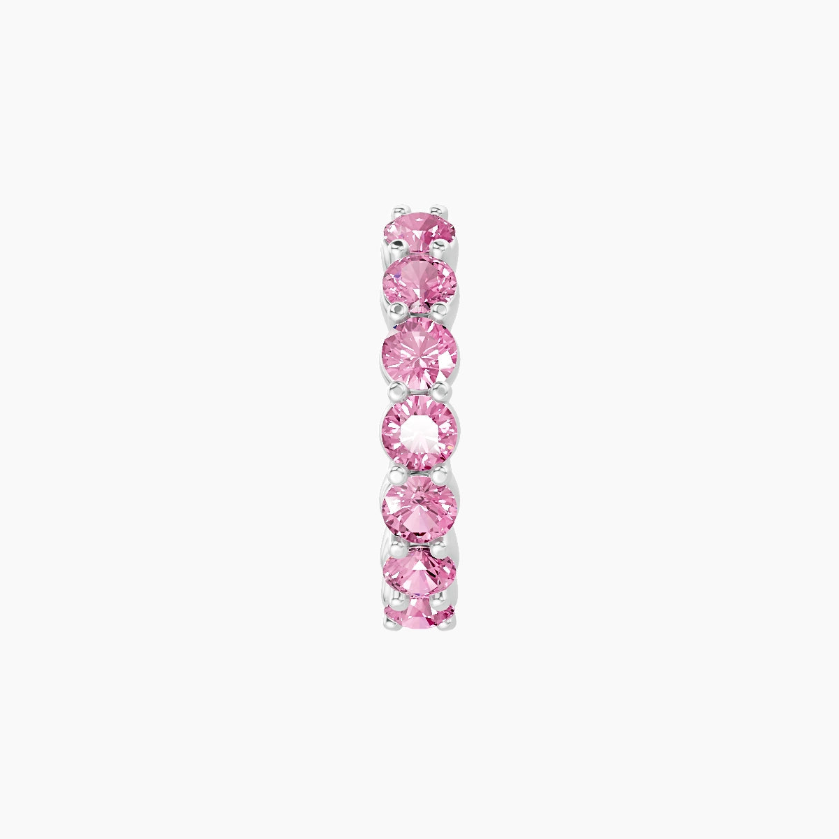 Vesta | 18k White Gold 8 mm Pink Sapphire Hoop Piercing