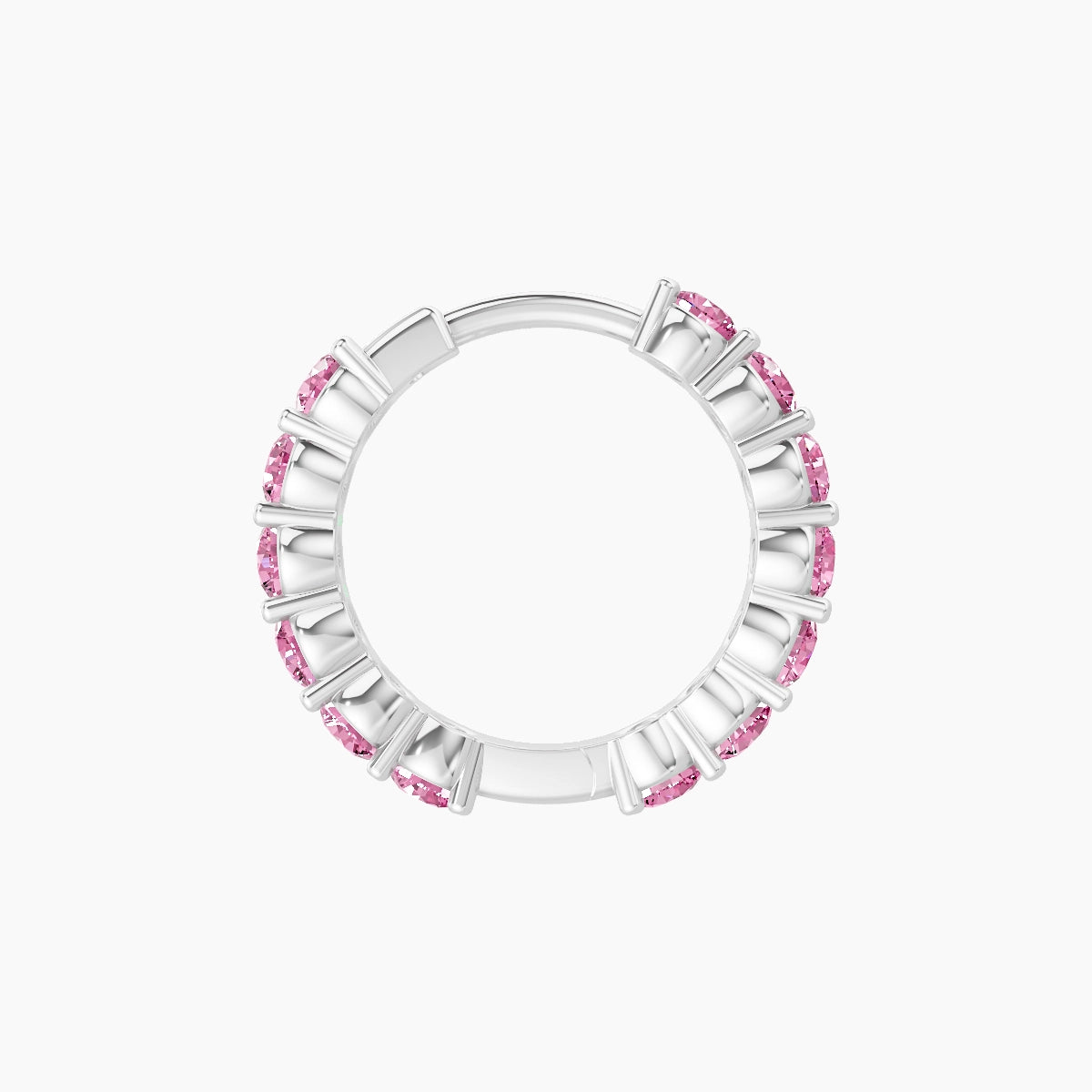 Vesta | 18k White Gold 8 mm Pink Sapphire Hoop Piercing