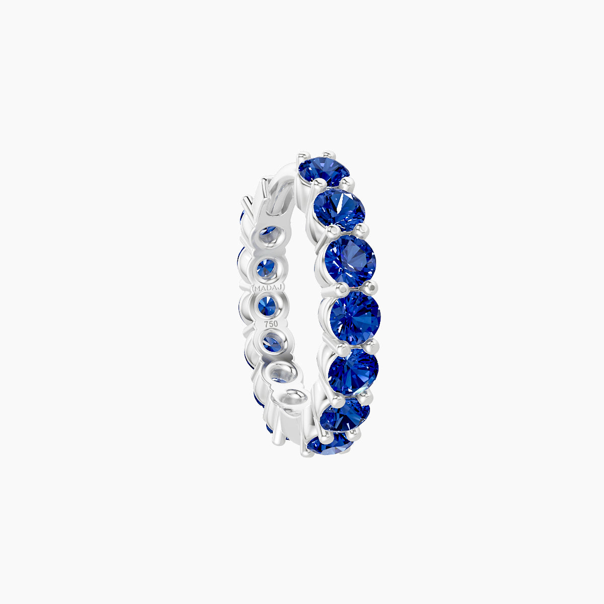 Vesta | 18k White Gold 8 mm Sapphire Hoop Piercing