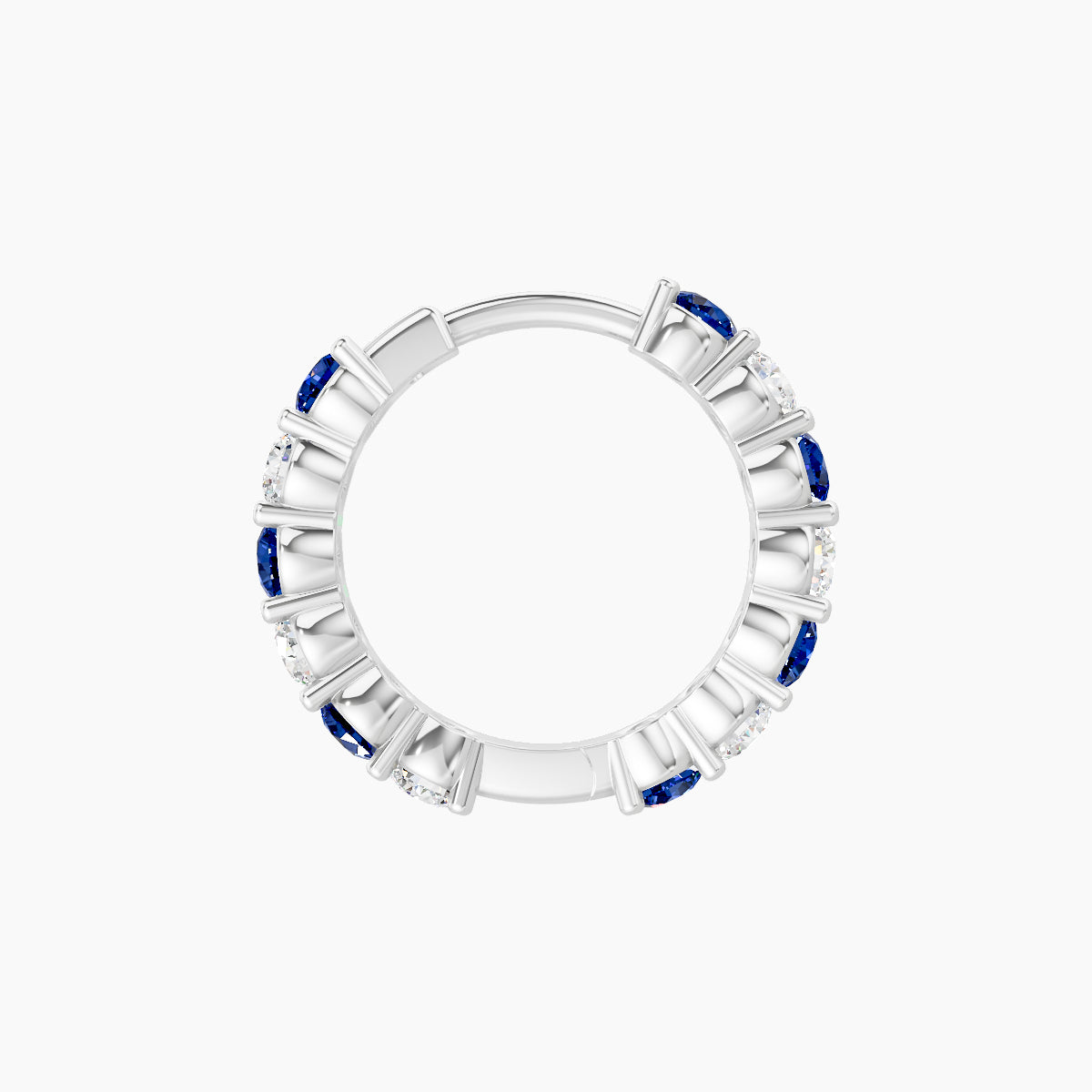 Vesta | 18k White Gold 8 mm Sapphire & Diamond Hoop Piercing
