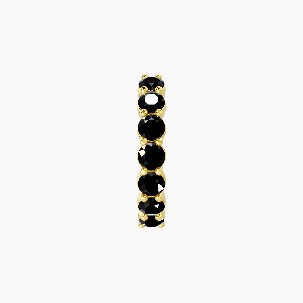 Vesta | 18k Yellow Gold 8 mm Black Diamond Hoop Piercing